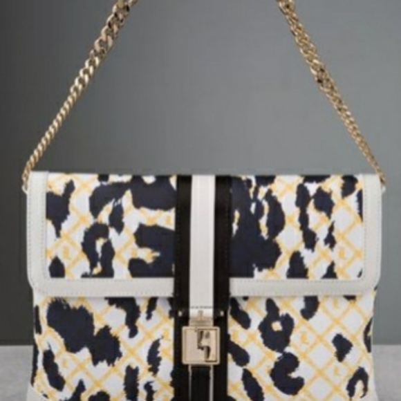 Gwen Stefani White Leopard L.A.M.B. purse